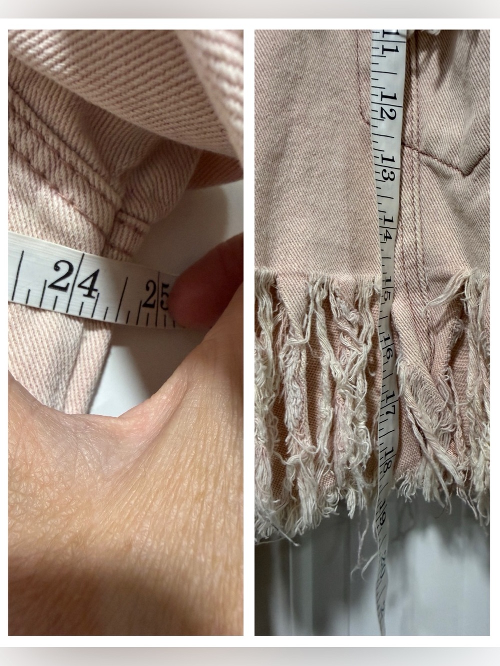 NWT POL Pink Fringe Distressed Crop Denim Jacket - Picture 16 of 16
